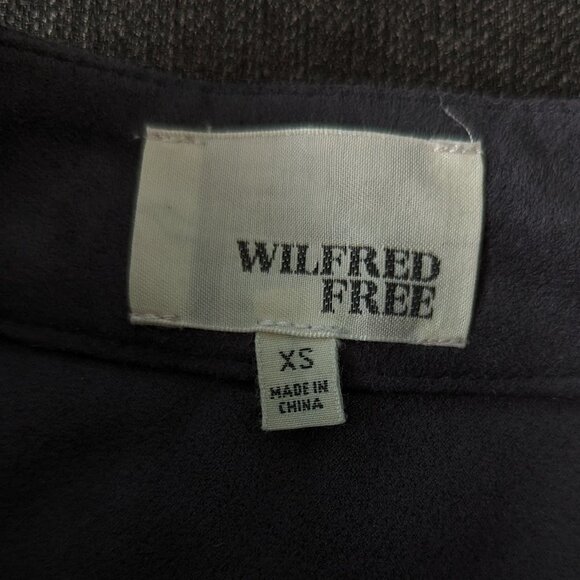 Wilfred Free Grey Nescher Faux Suede Wrap Style Mini Skirt - Picture 3 of 7